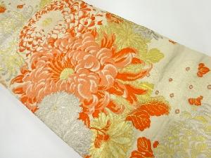 アンティーク　菊模様織出し丸帯（材料）